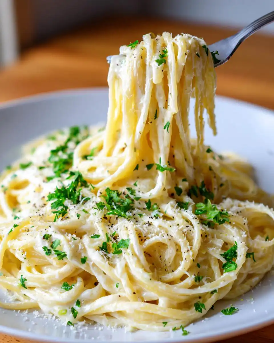 garlic parmesan pasta - detail 1