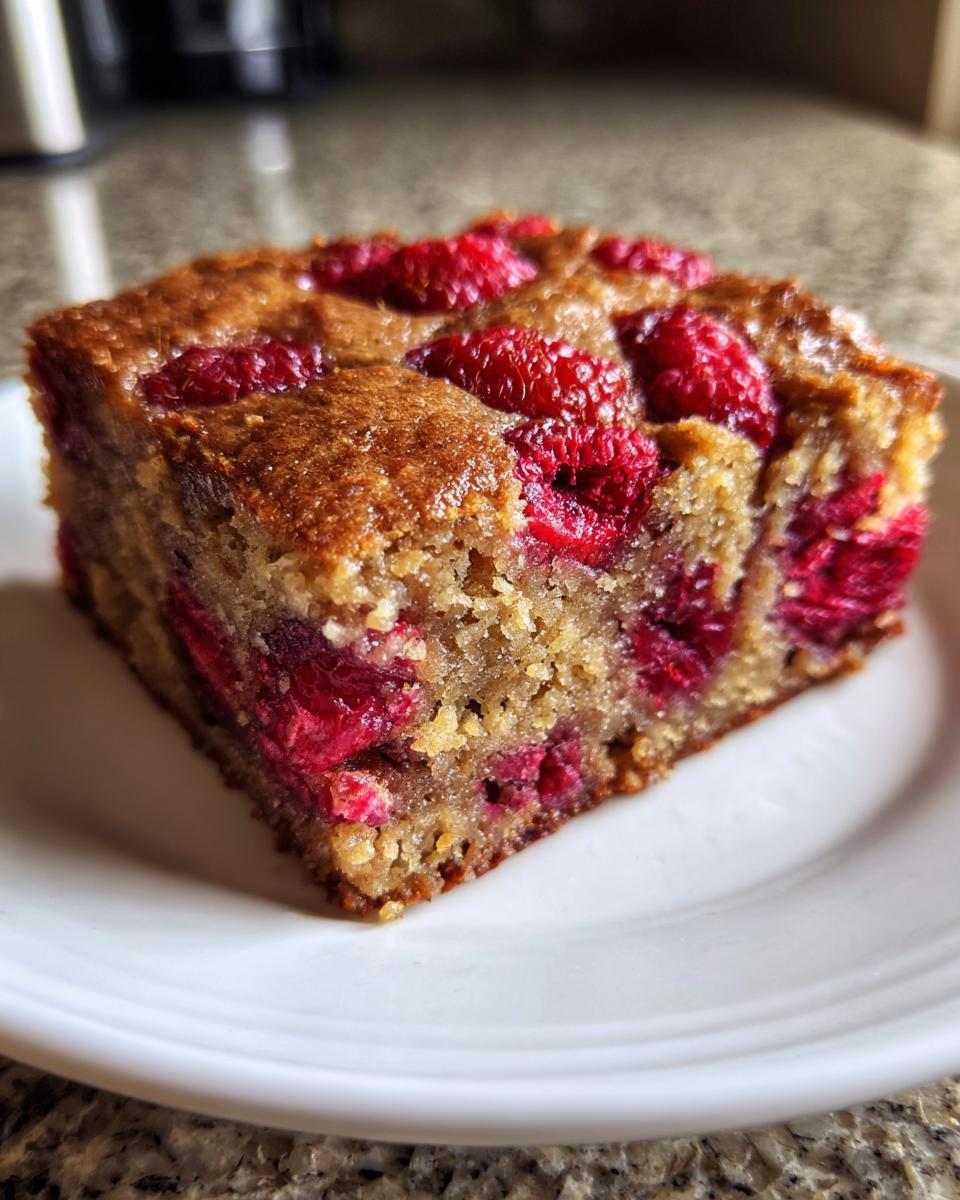 gluten-free raspberry blondies - detail 1