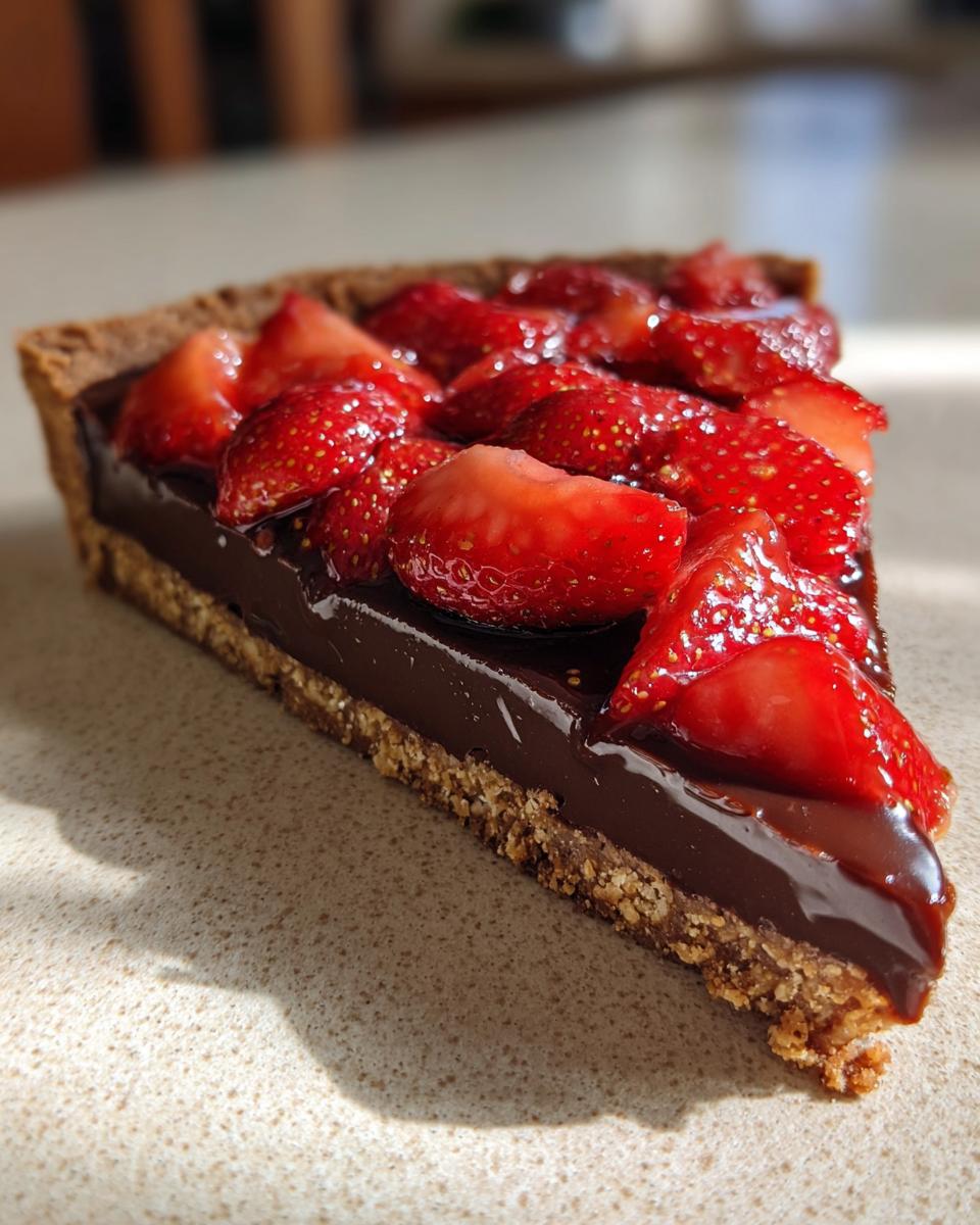 gluten free vegan strawberry chocolate tart - detail 1