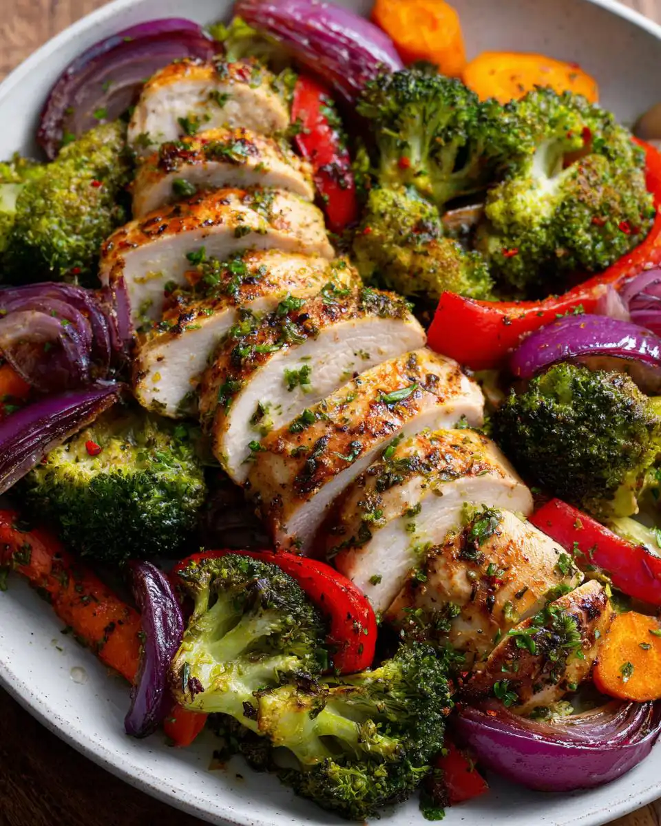 healthy sheet pan chicken dinner - detail 1
