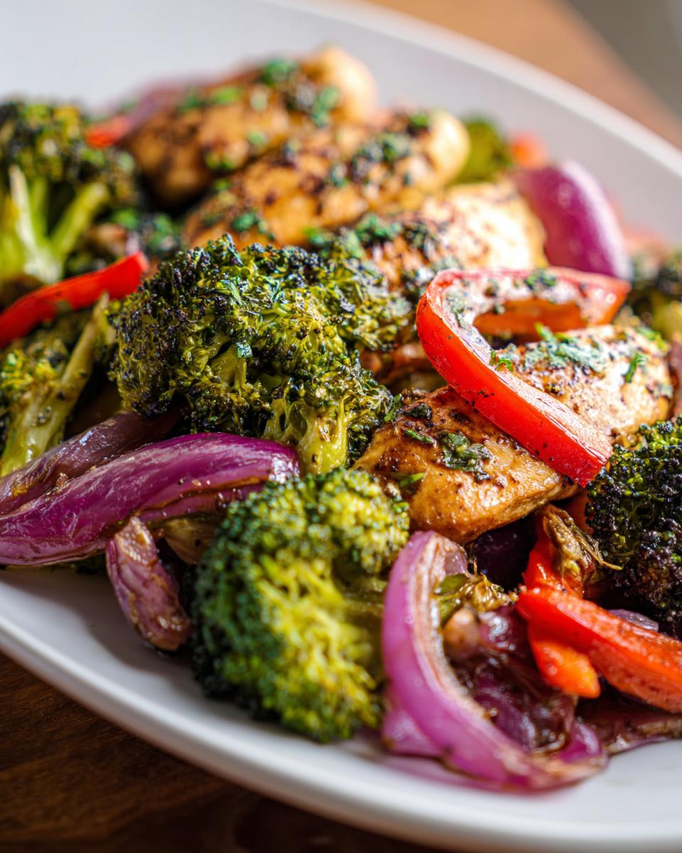 healthy sheet pan chicken dinner - detail 2