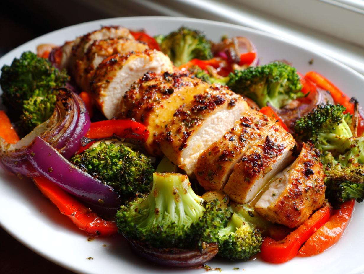 Marvelous healthy sheet pan chicken dinner in 4 steps