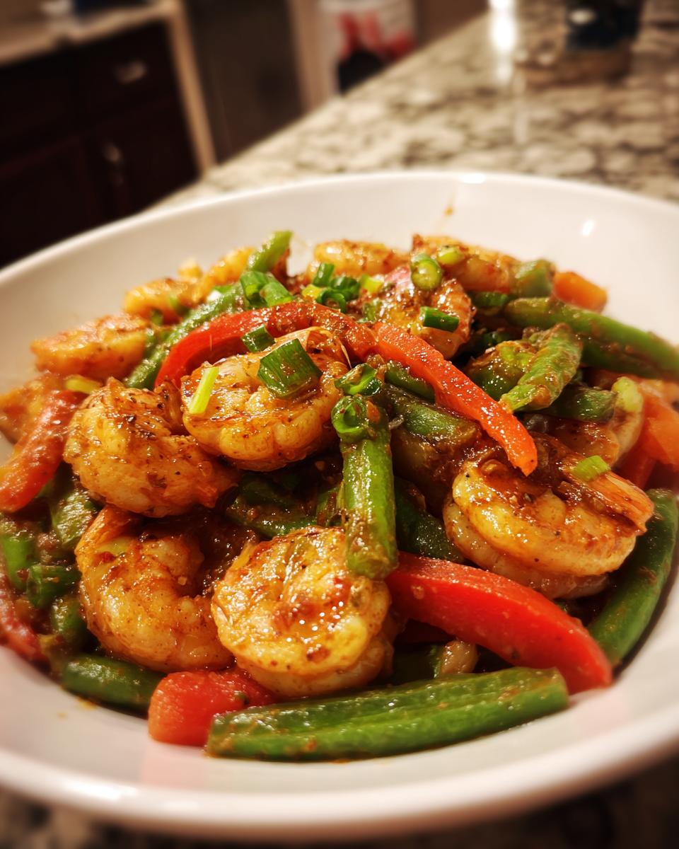 healthy shrimp stir fry - detail 1