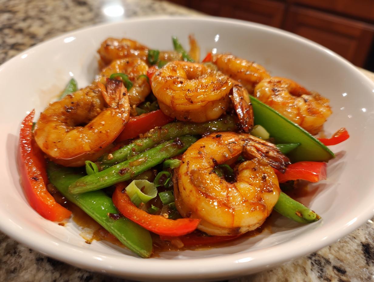 Amazing healthy shrimp stir fry in 15 minutes