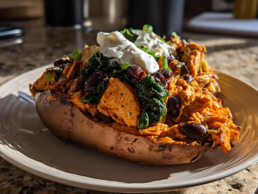 high protein stuffed sweet potatoes