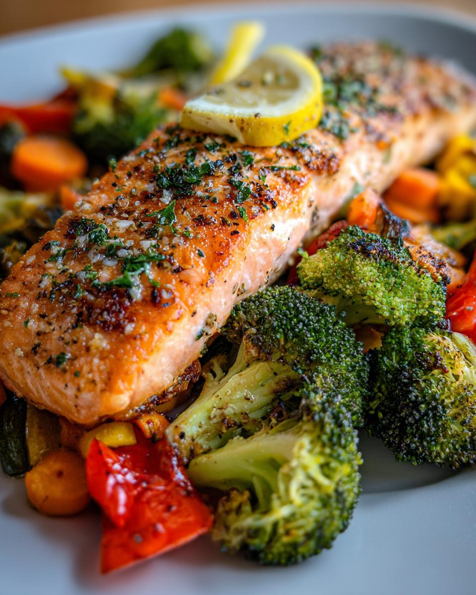 one pan garlic salmon - detail 1
