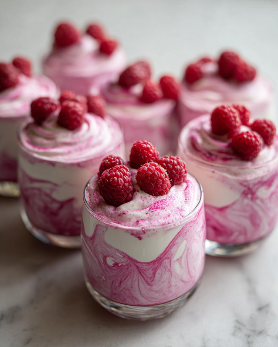 raspberry and cream dessert - detail 1