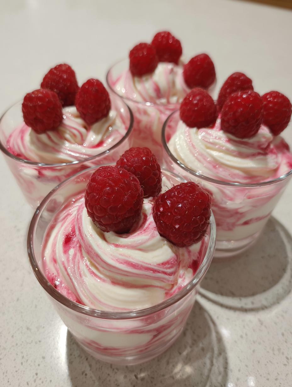 raspberry and cream dessert - detail 2