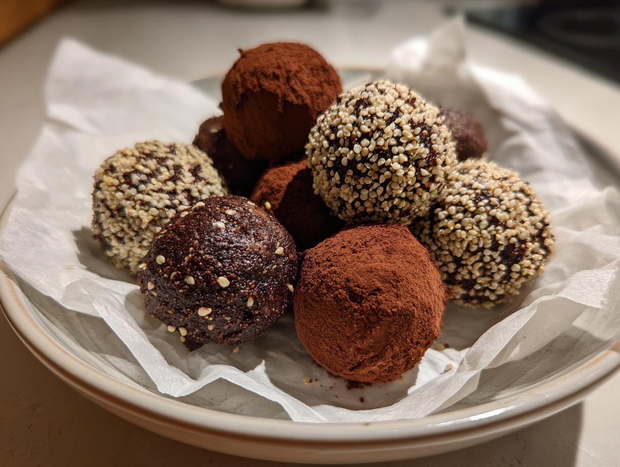 Fudgy raw chocolate truffles in 20 minutes