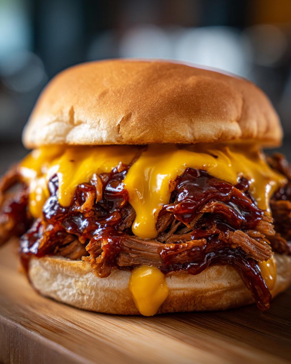 slow cooker beef cheddar sandwiches - detail 2