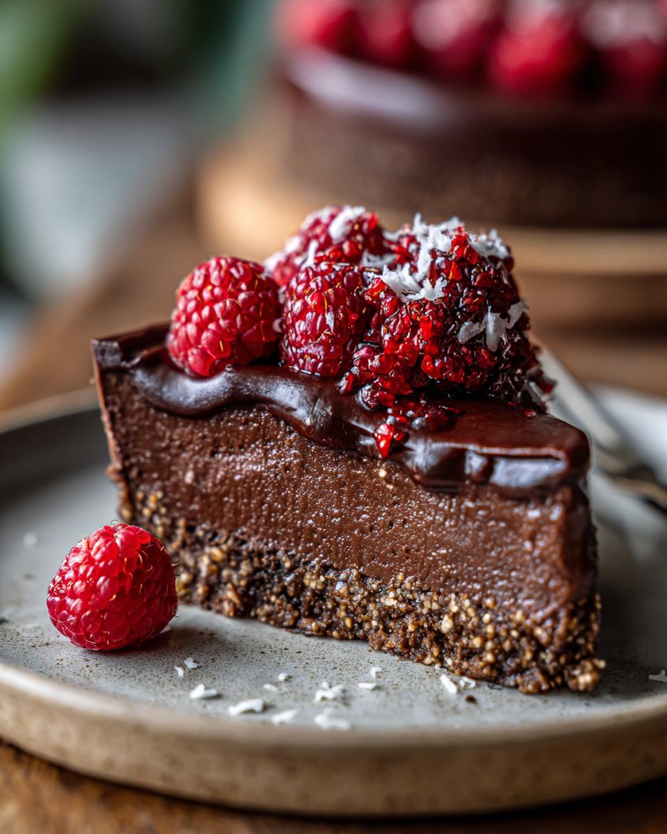 vegan chocolate cheesecake - detail 1