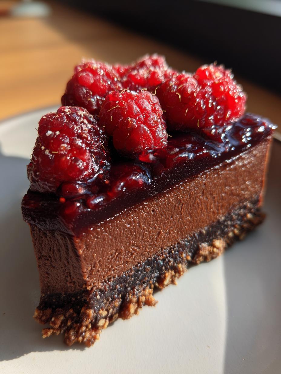 vegan chocolate cheesecake - detail 2