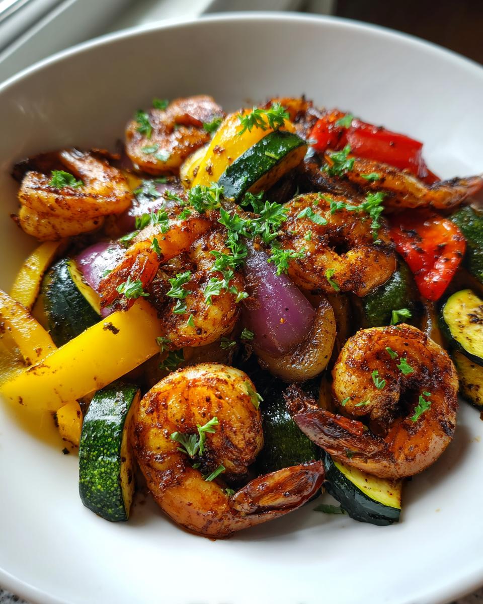 Air fryer Cajun shrimp dinner - detail 1