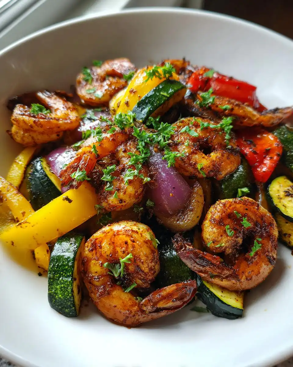 Air fryer Cajun shrimp dinner - detail 1