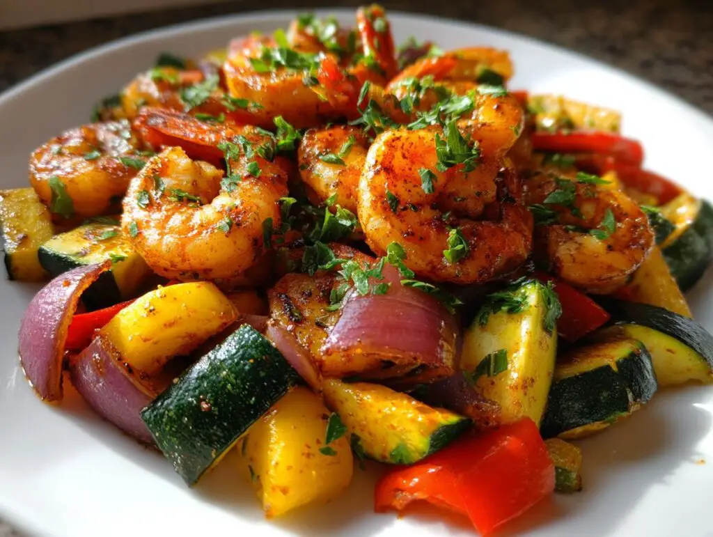 Air fryer Cajun shrimp dinner