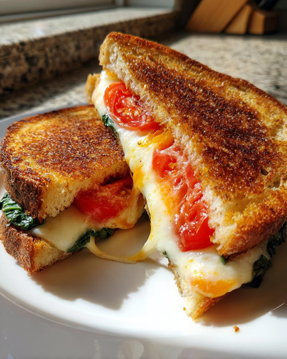 Air fryer Caprese grilled cheese - detail 1