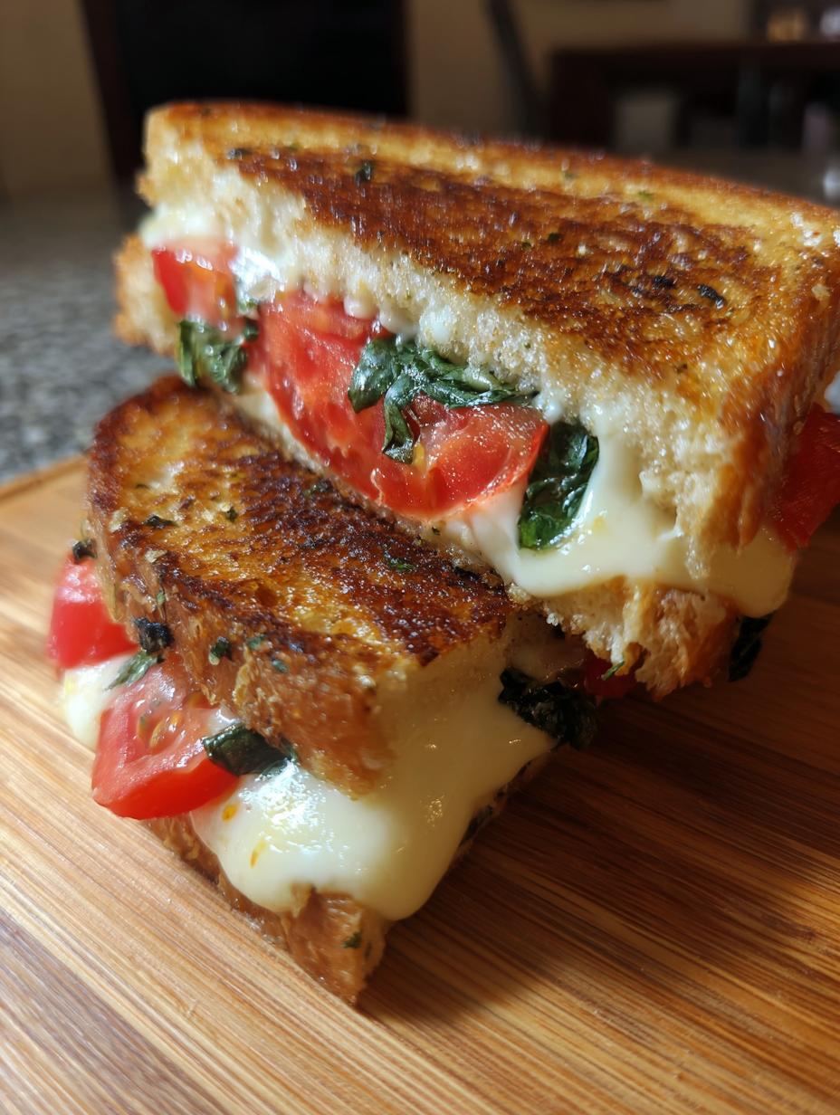Air fryer Caprese grilled cheese - detail 2