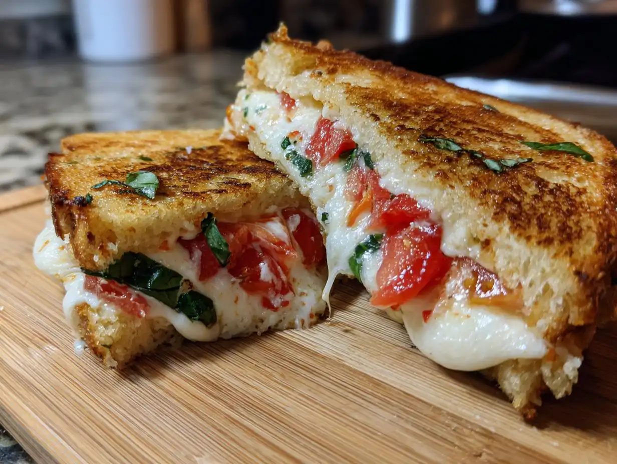 Air Fryer Caprese Grilled Cheese Magic in 13 Mins