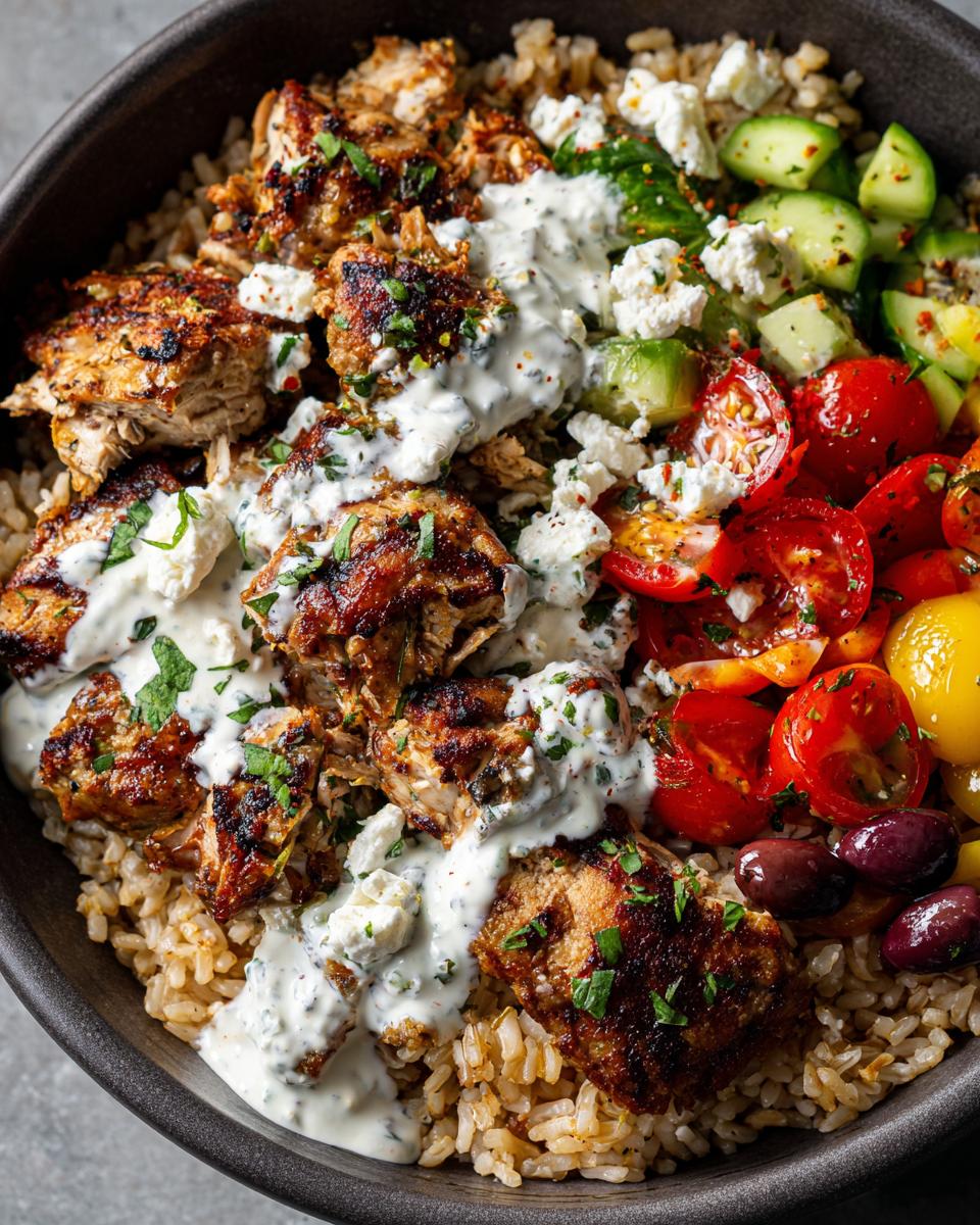 Air fryer Greek chicken bowls - detail 1