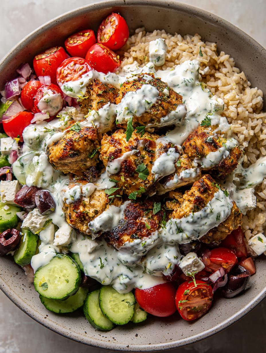 Air fryer Greek chicken bowls - detail 2