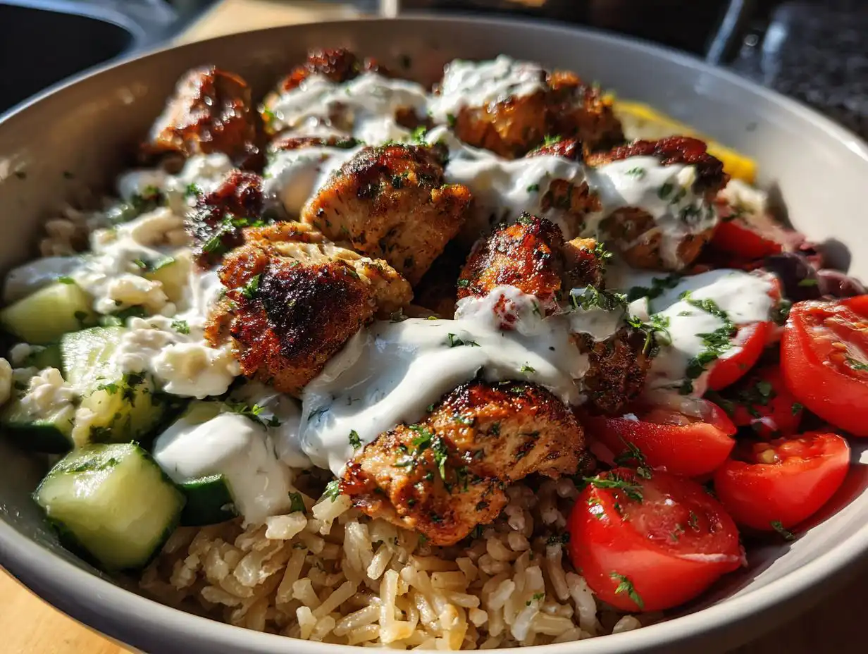 Amazing 4 Air fryer Greek chicken bowls