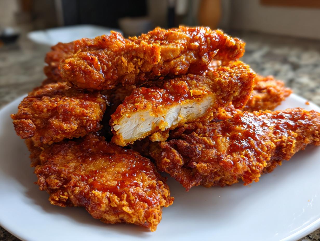 Air fryer Nashville hot chicken tenders in 30 minutes