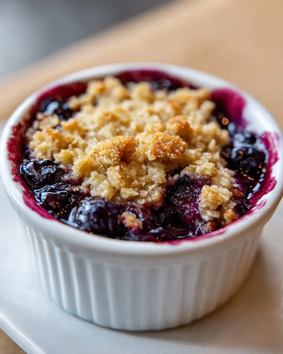 Air fryer blueberry crisp - detail 1