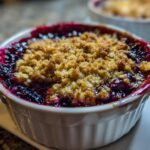 Air fryer blueberry crisp