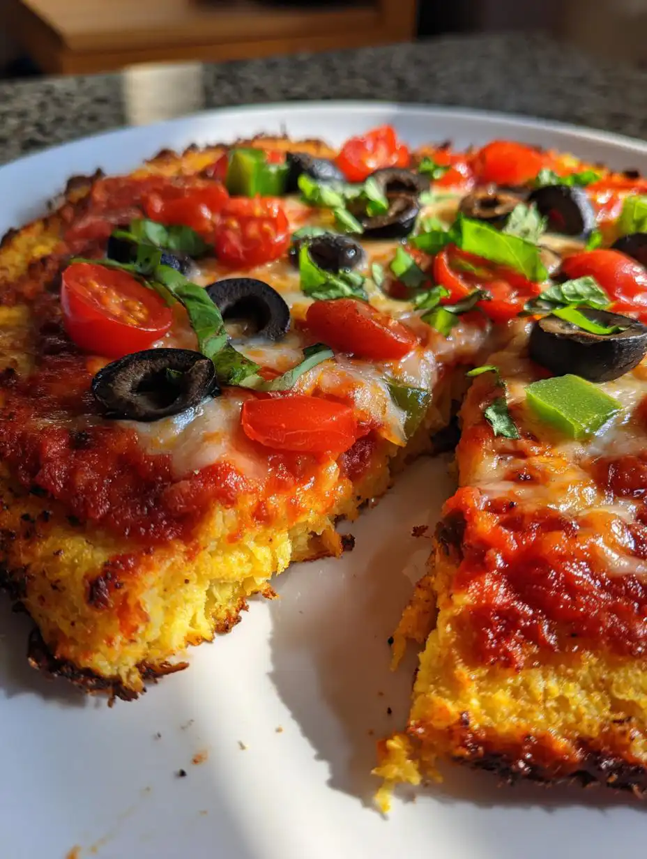 Air fryer cauliflower crust pizza - detail 3