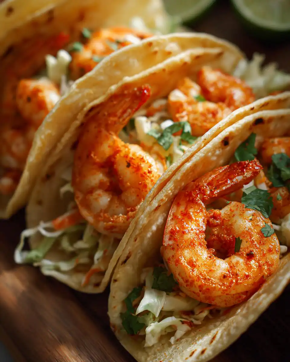 Air fryer chili lime shrimp tacos - detail 1