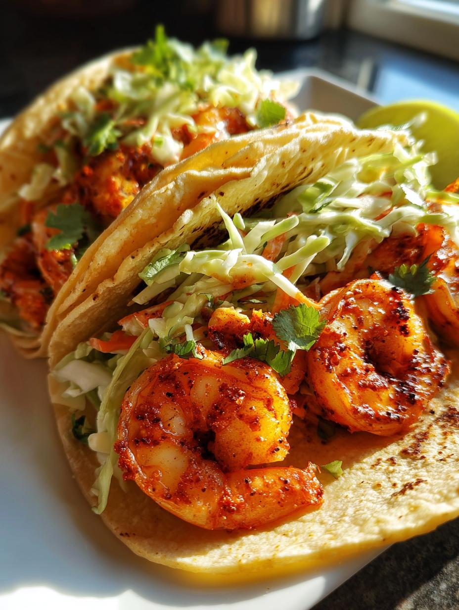 Air fryer chili lime shrimp tacos - detail 2