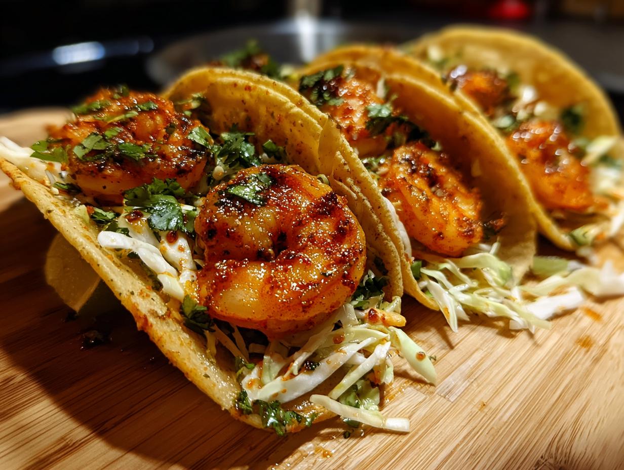 Amazing 18-min Air fryer chili lime shrimp tacos