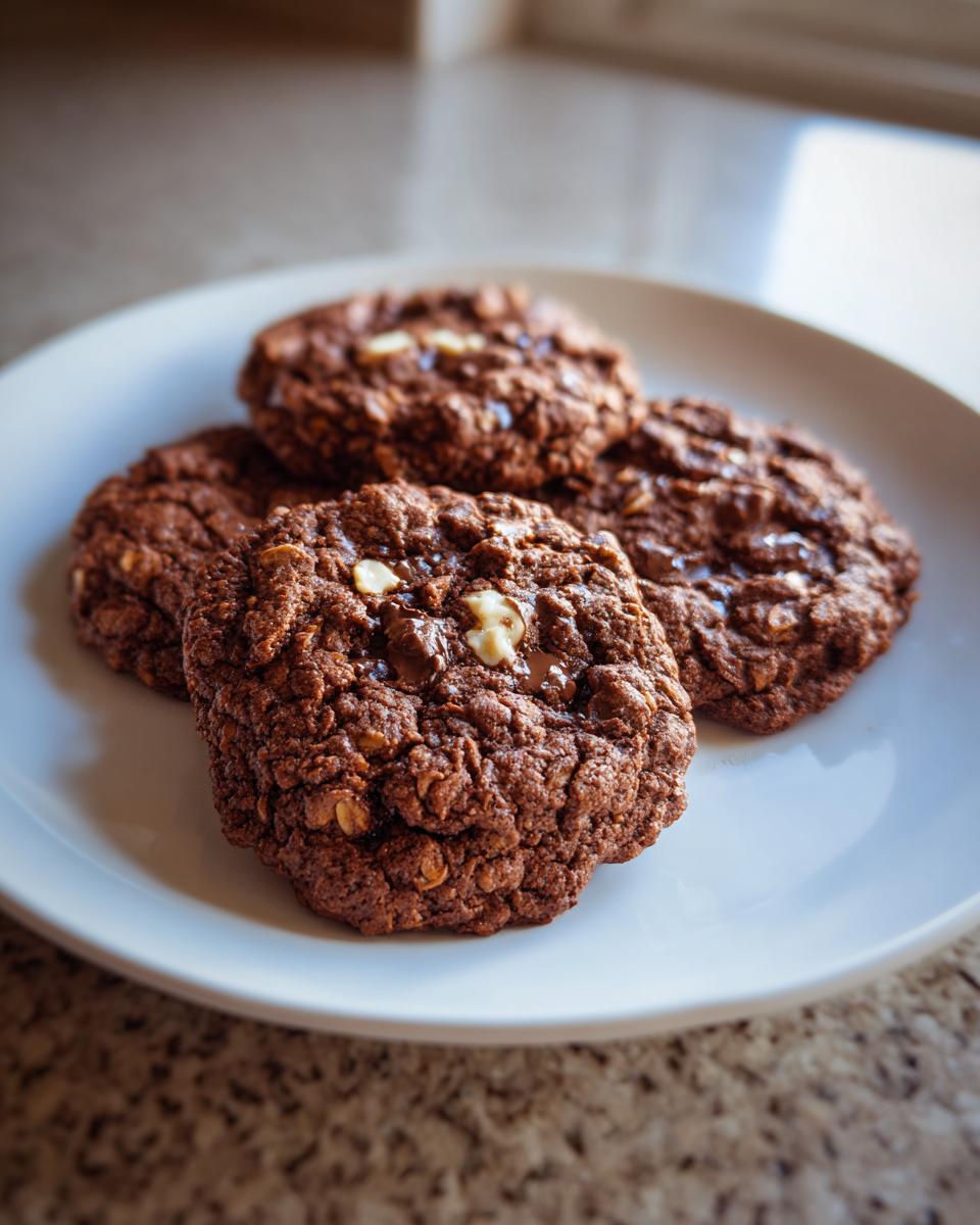 Air fryer chocolate oatmeal cookies - detail 1