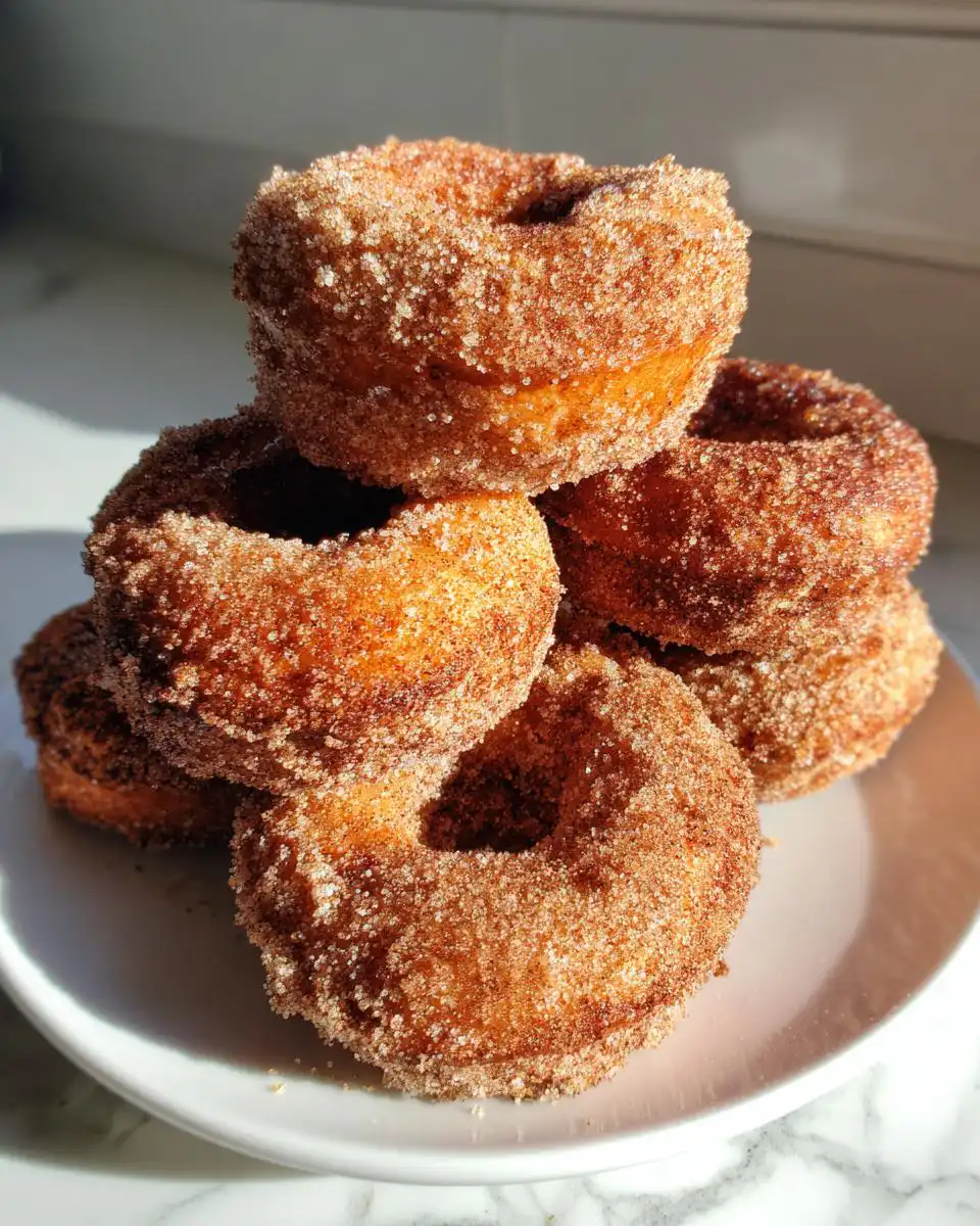 Air fryer cinnamon sugar doughnuts - detail 1