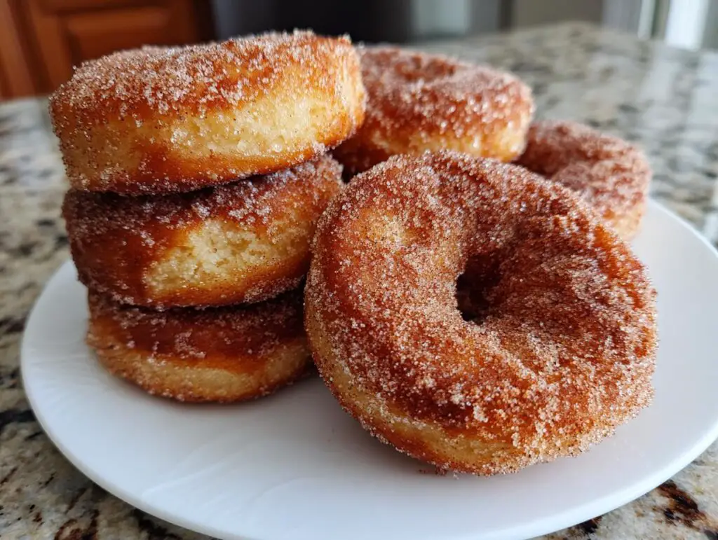 Air fryer cinnamon sugar doughnuts
