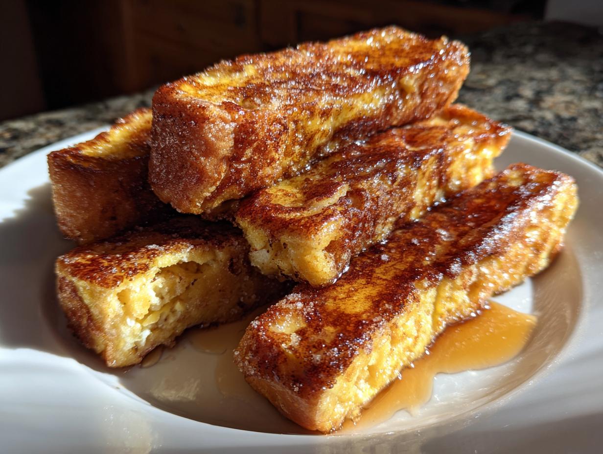 Amazing Air fryer cinnamon swirl french toast sticks