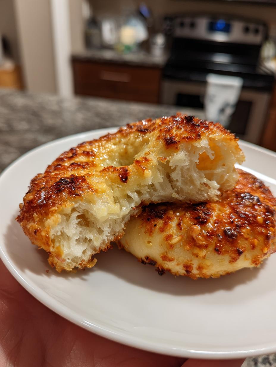 Air fryer garlic parmesan bagels - detail 2
