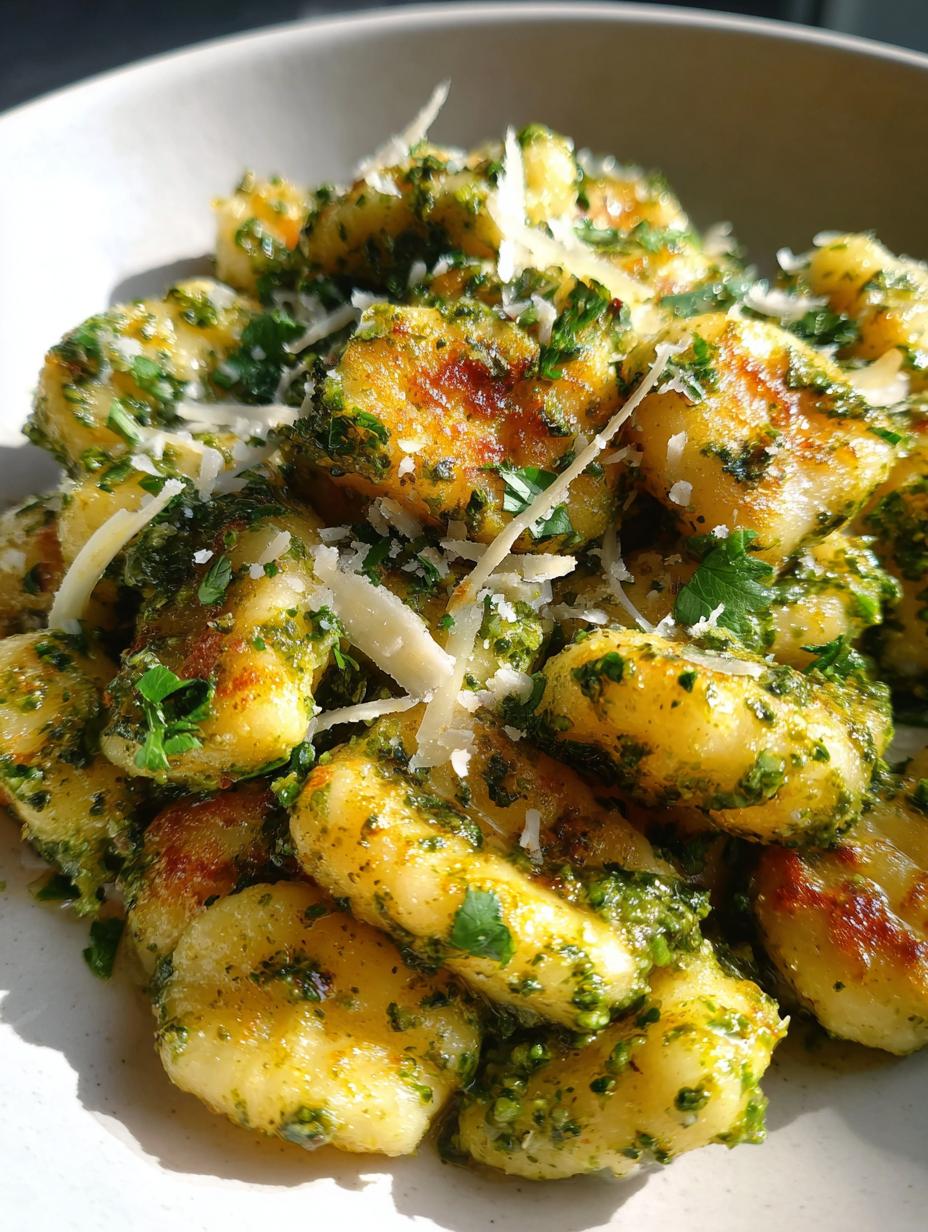 Air fryer gnocchi with pesto - detail 2