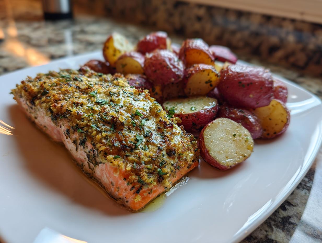 Amazing 18 Minute Air Fryer Herb Crusted Salmon