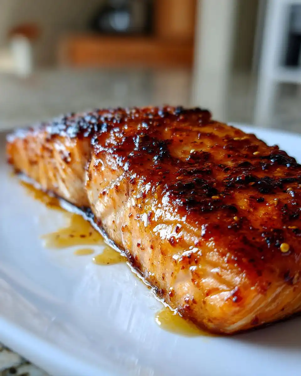 Air fryer honey mustard salmon - detail 1