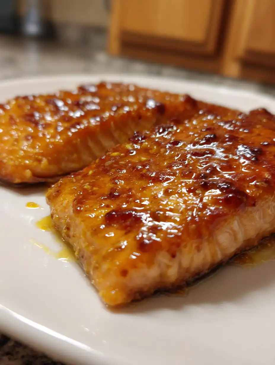 Air fryer honey mustard salmon - detail 2