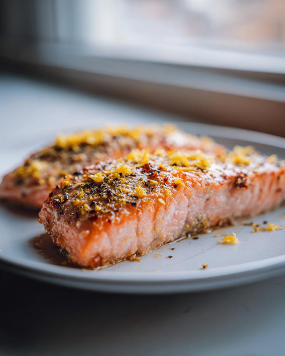 Air fryer lemon pepper salmon - detail 1