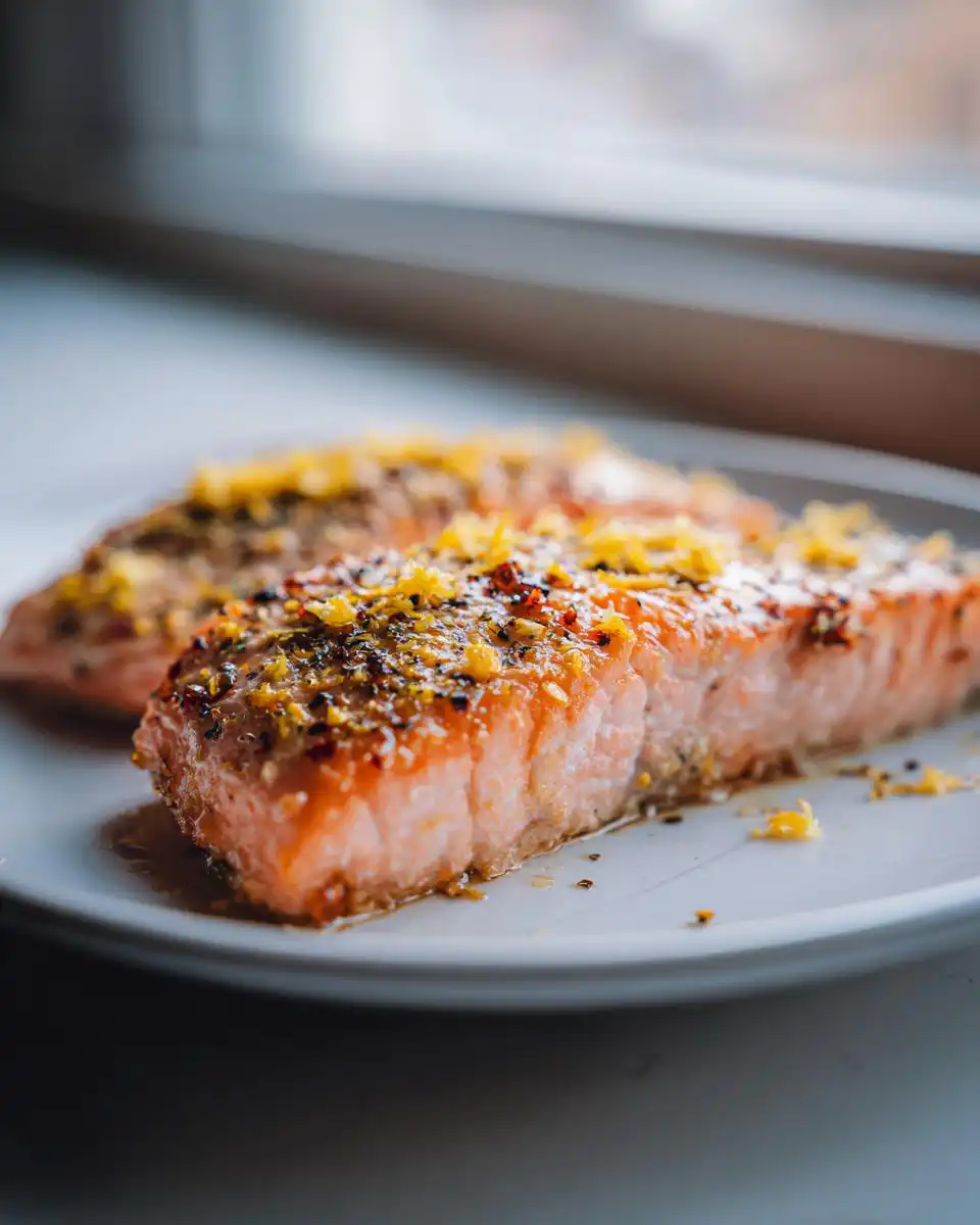 Air fryer lemon pepper salmon - detail 1