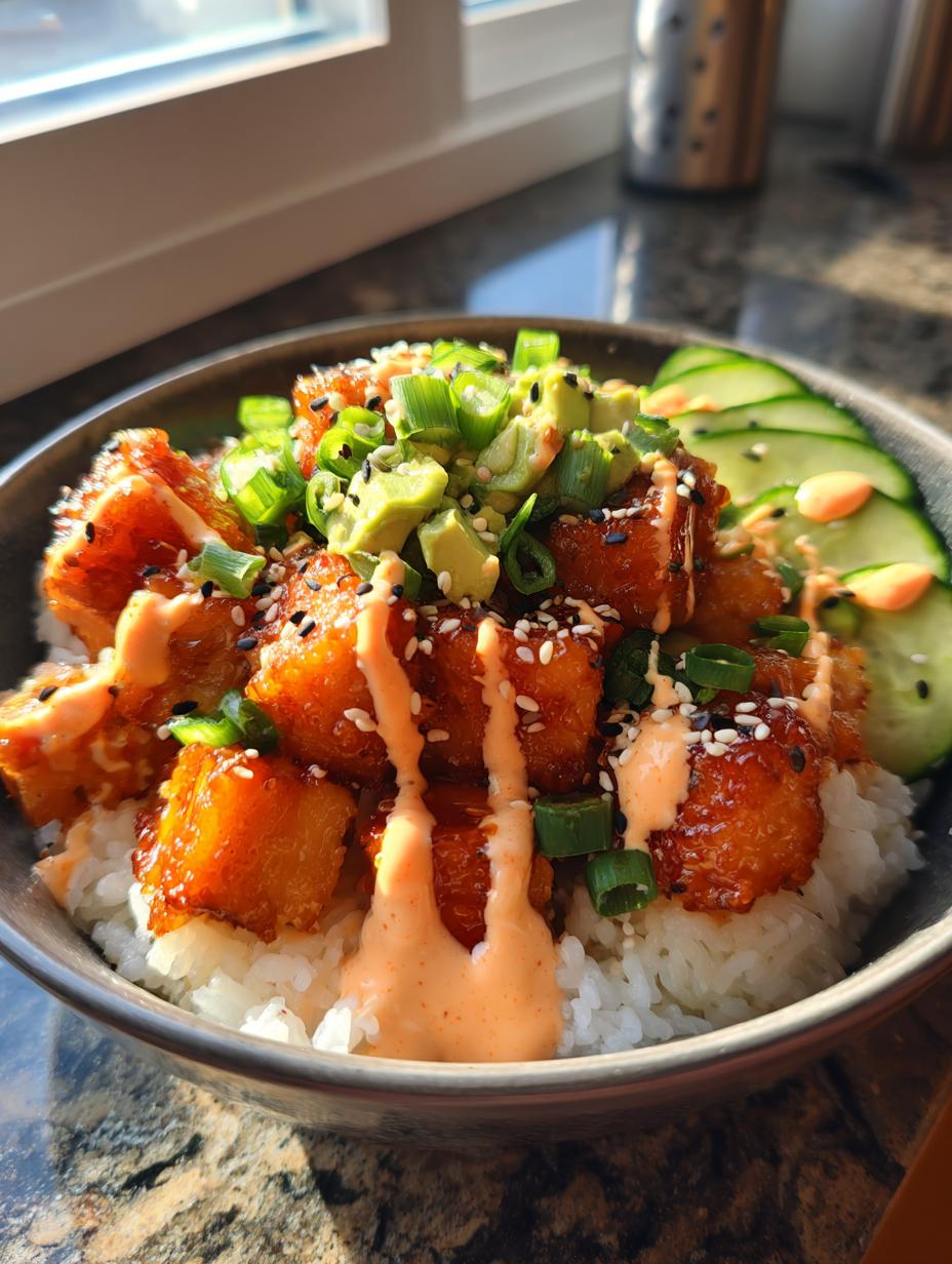 Air fryer salmon sushi bowl - detail 2