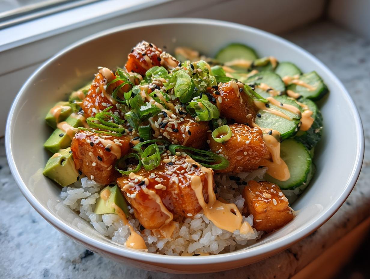 Amazing Air fryer salmon sushi bowl in 30 min