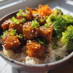 Air fryer sesame tofu bowls