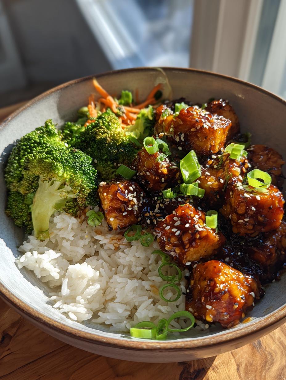 Air fryer sesame tofu bowls - detail 2