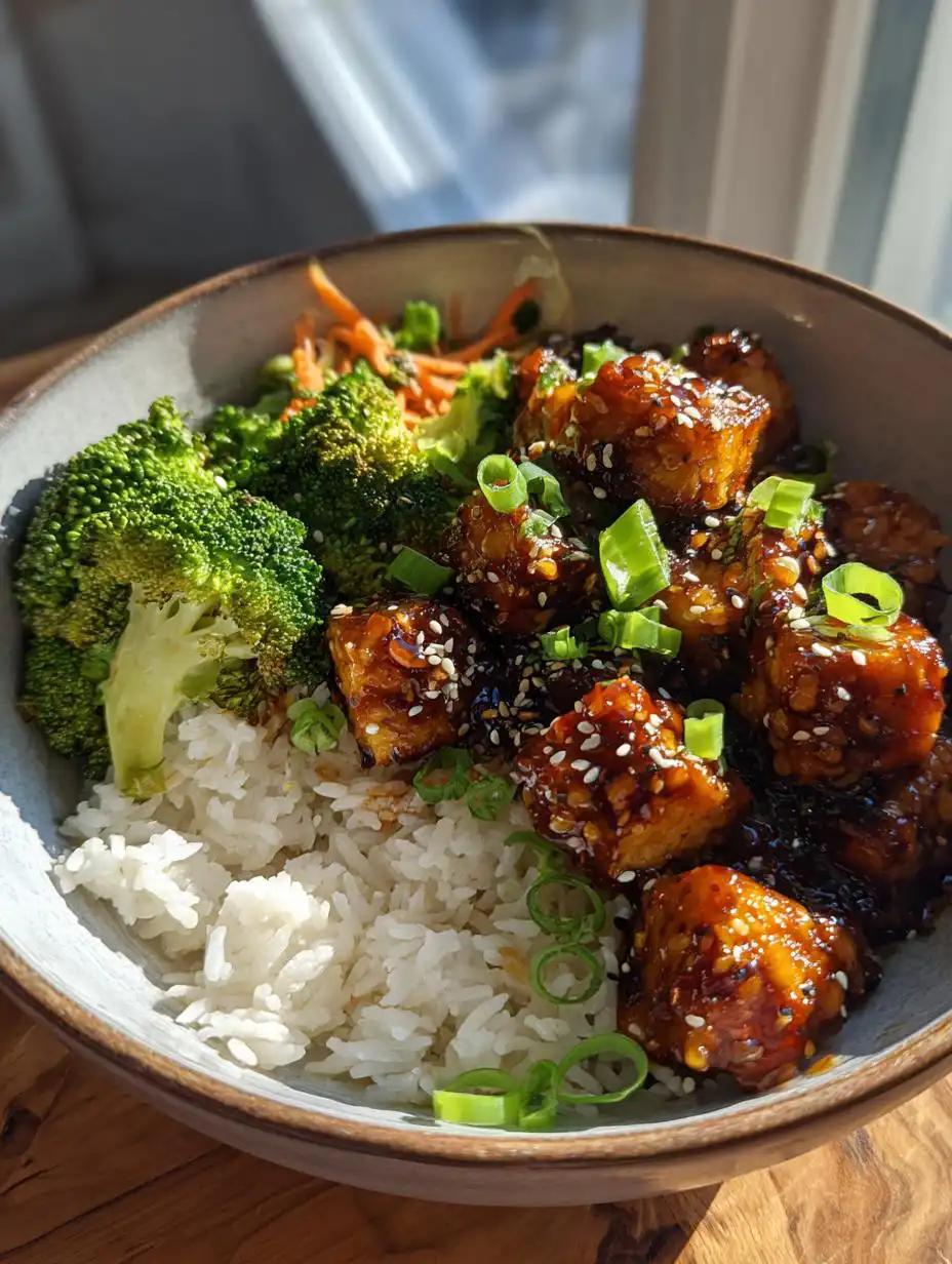 Air fryer sesame tofu bowls - detail 2
