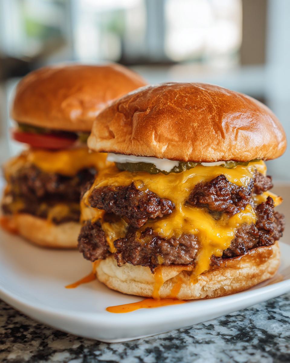 Air fryer smash burger sliders - detail 2