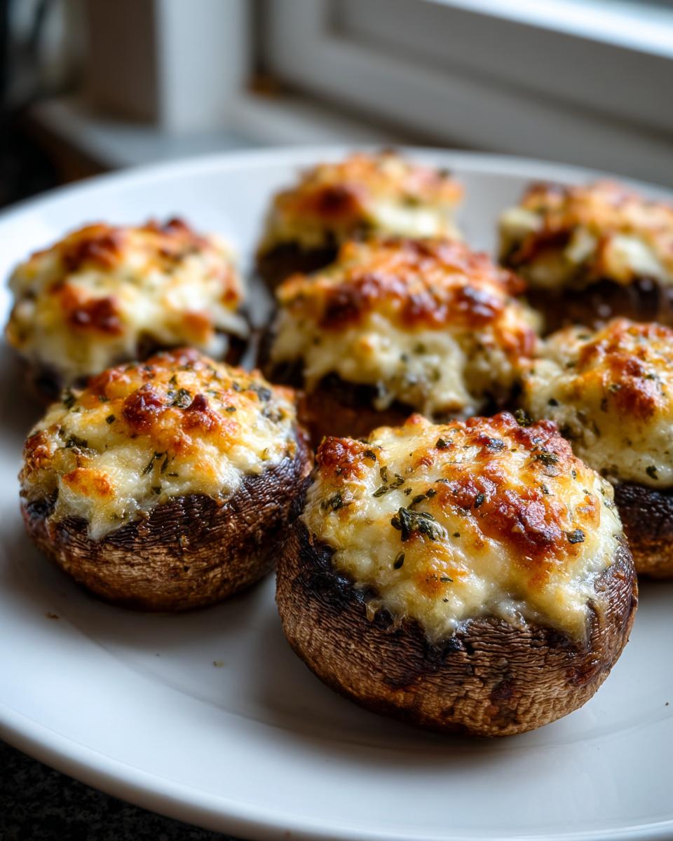 Air fryer stuffed mushrooms - detail 1